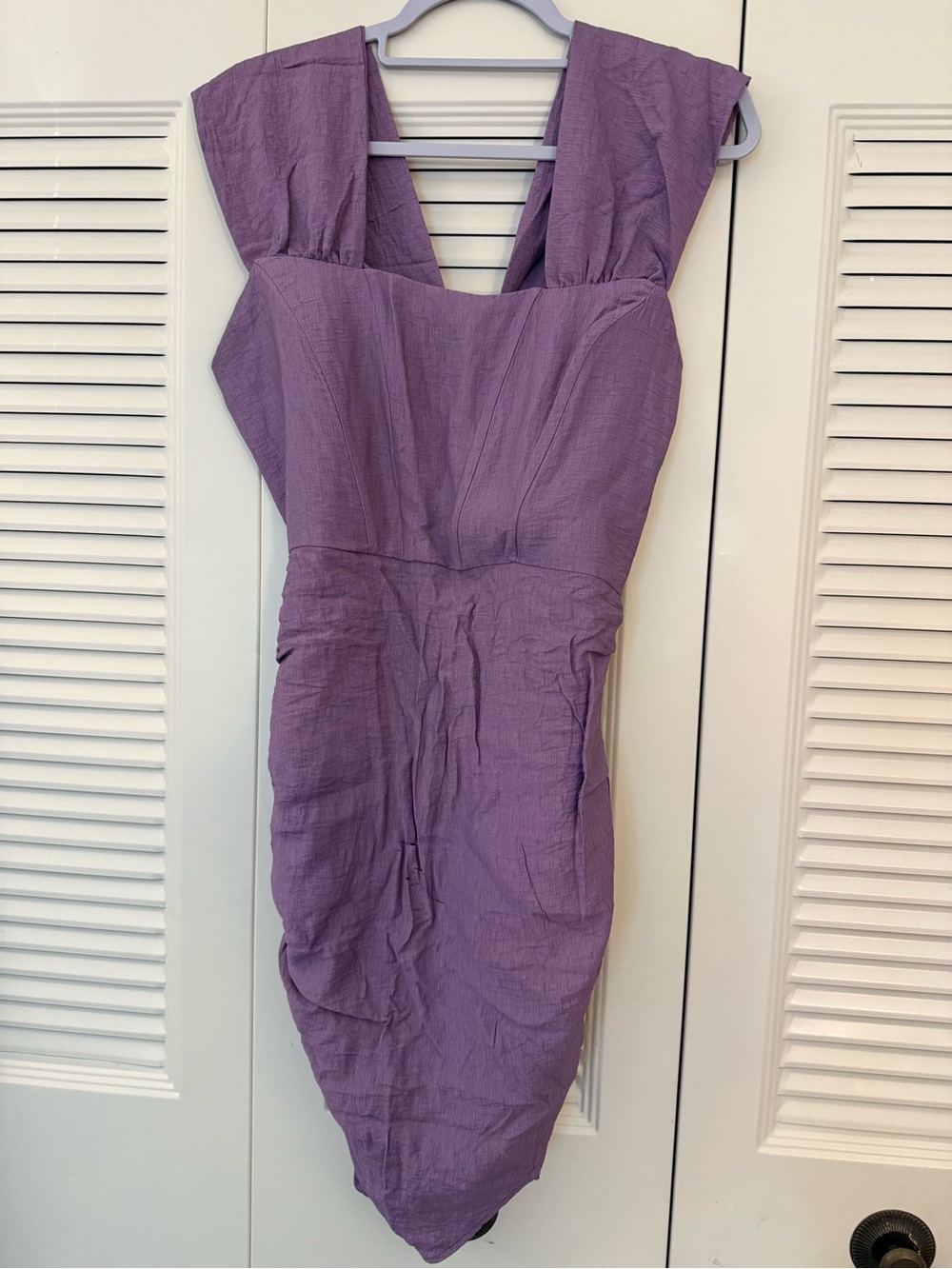 Purple Sleeveless V-Neck Women's Dress